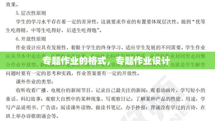 专题作业的格式,专题作业设计